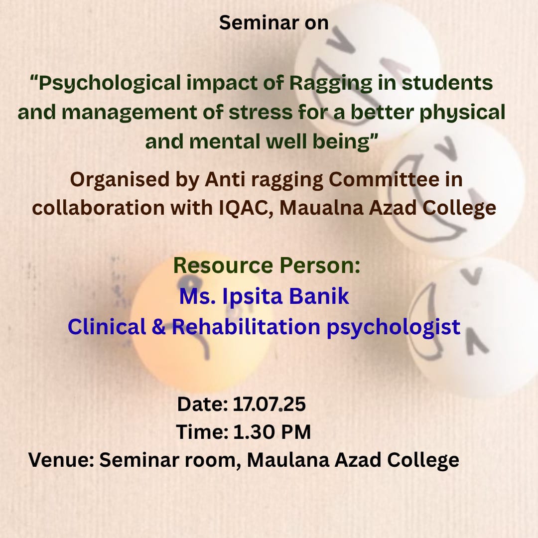 Psychological impact of Ragging in students and management of stress for a better physical and mental well being